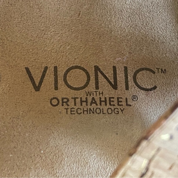 Vionic Women Size 8 Sandals Cork Tan Strappy Sling Back Shoe 44Amber TVW1275 - Picture 4 of 7